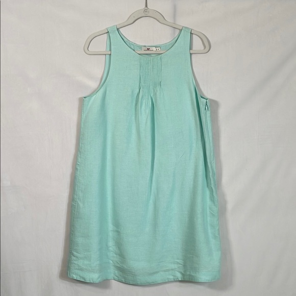 Vineyard Vines Dresses & Skirts - Vineyard Vines Linen Dress Size 12 Sea-foam Color Relaxed Fit EUC